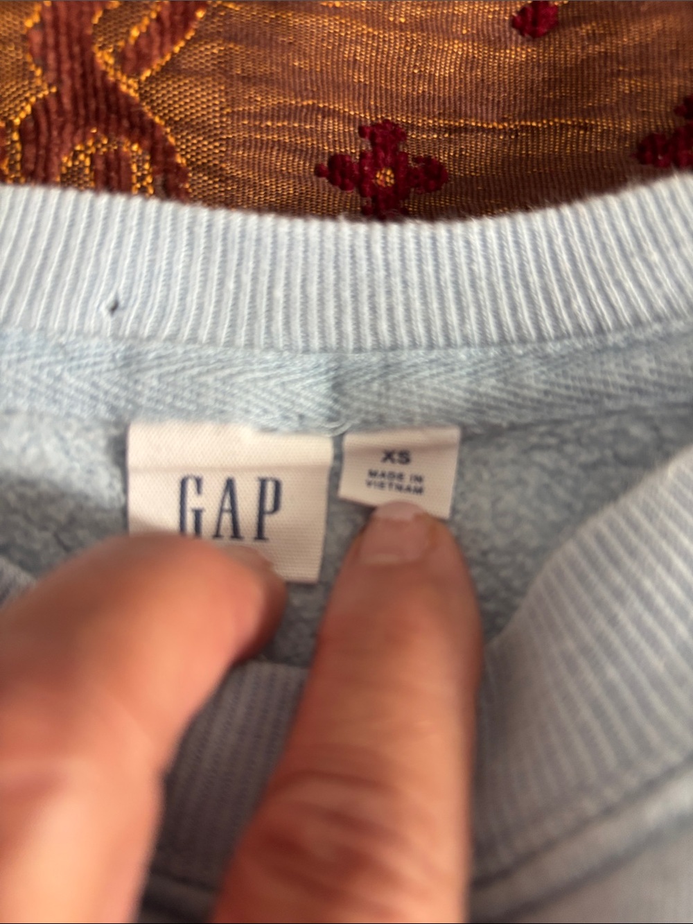 Gap VintageSoft Wedge Crew Light Blue Crew Sweatshirt - Picture 2 of 9
